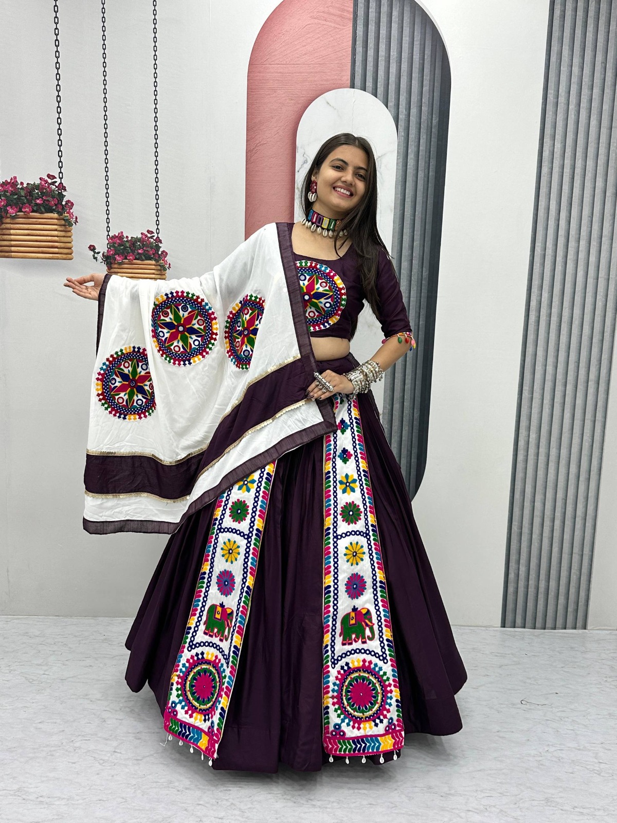 Pure Cotton Lehenga Choli with 6 Meter Big Flair